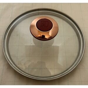 PD Paula Dean Pot‎ Pan Clear Glass Small Lid 6-1/2" Red Knob Handle Replacement